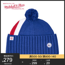 Mitchellness CLOT co-name 76ers team wool knitted hat MN blue autumn and winter warm wild