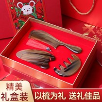 Teachers Day Gift Horn Comb Natural Gift Box for Female Massage Gift Home Lady Long Hair Special 0918q