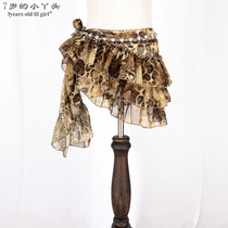 Belly dance hip towel waist chain 2021 new waist skirt Italian water yarn three-layer ruffled crotch BLL101