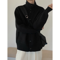 Homemade winter thickened loose Joker Korean version of button sweater lapel lazy wind jacket cardigan jacket for men and women