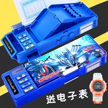 Transformers password stationery box male primary school kindergarten childrens pen bag deformation automatic first second and third grade boys little boy pencil box boys multi-function