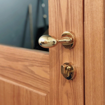 American door lock PVD Gold light luxury indoor door lock duck goose egg-shaped handle Yellow bronze mute magnetic door lock