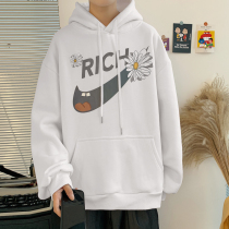 Sweatshirt mens fashion brand ins spring and autumn hooded loose jacket Sports and leisure Korean version of the trend of all-match pullover