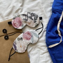 This issue is recommended ~ bi into the big brand tail single super beautiful retro flower print silk eye mask hanging ear head
