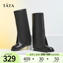 Tata Hes her mall Identical Pants Tube Boots Midcylinder Women Boots Women Winter Boots 2021 New WHL02DG1