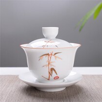 Dehui goat Jade white porcelain bowl single Cup ceramic handmade tea cup ceramic handmade tea cup home kung fu three talent tea bowl