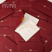 Invitation high-end wedding creative European wedding invitation letter retro style red paper invitation wedding envelope custom wedding invitation