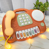 Baby telephone toys Children Baby Girl 1-3 years old 0 button puzzle early education Music mobile phone can bite childrens songs