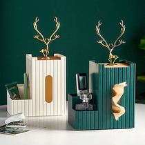 Tissue box design sense advanced sense high-end remote control storage non-punching paper box light luxury coffee table desktop