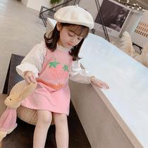 Childrens clothing girls autumn long sleeve dress 2020 new children Korean version of mosaic princess dress baby Foreign skirt