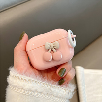 airpods3 protective sleeve airpodspro shell cute apple wireless Bluetooth headphones protect solid cherry girl 3 generations airpods2 1 generation silicone air