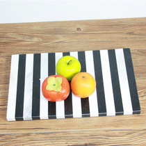 Home European style modern black and white mosaic marble natural marble tray fruit tray tray club decorations