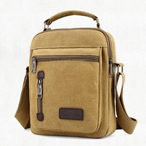 Issenkren Canvas Satchel Bag Men Outdoor Light Small Backpack Hanging Bag Mens Casual Business Single Shoulder Sloped Satchel Bag