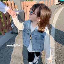 Girl cowboy Machia outside wearing spring and autumn 2022 new female baby Yangqi childrens tennis red children clothes autumn clothes jacket
