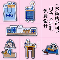 Museum metal enamel refrigerator stickers customized cultural and creative gifts enterprise promotion cartoon stereo magnetic stickers to map customization