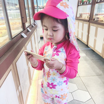 Korea Han Fan childrens swimsuit Girls Long sleeve one-piece swimsuit Baby Princess Girls Infant spa bathing suit