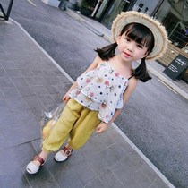 Womens baby Chiffon camisole new childrens clothing Womens childrens summer clothes foreign style childrens and infant tops thin tide