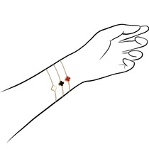 V gold mini small four-leaf clover bracelet Female 18K rose gold Lucky series small ladybug Carnelian agate ring bracelet