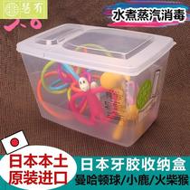 Infant Manhattan ball tooth glue baby hand grab Bell ball puzzle toy ball tooth bite glue storage box