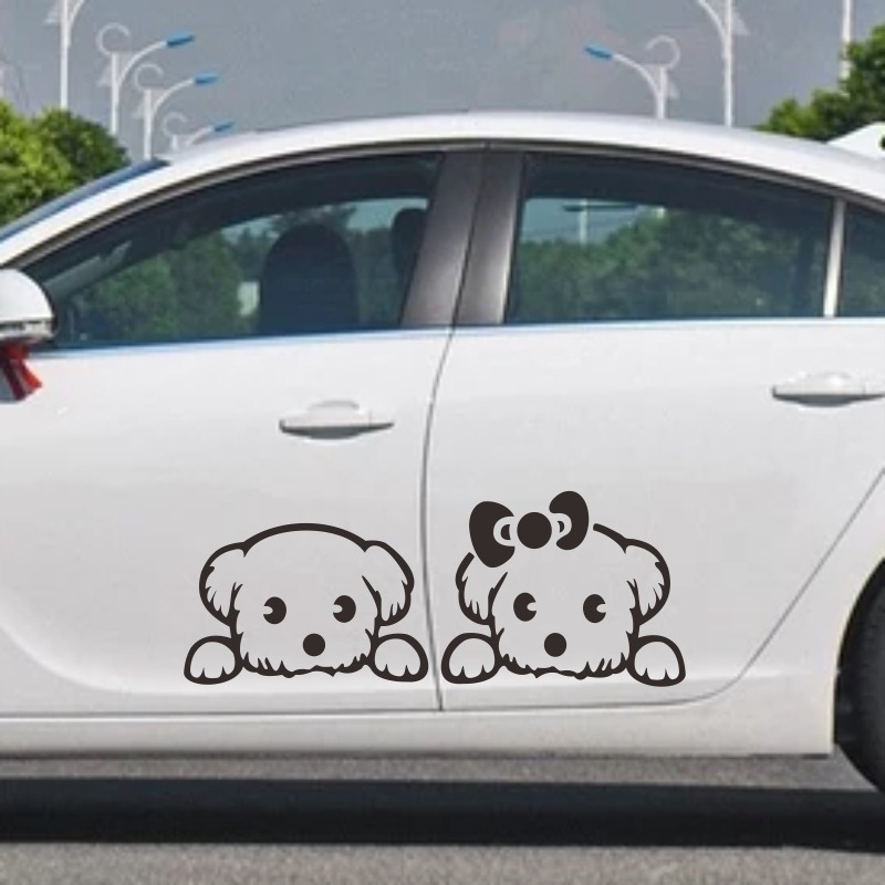 Car door sticker cartoon funny creative car sticker puppy personality cute body decoration sticker modified car sticker