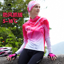 fenovel cycling suit set womens autumn and winter fleece mountain bike clothing long sleeve top spring summer
