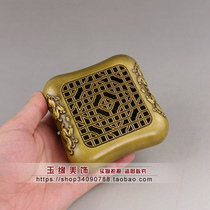 Retro do old pure copper brass aromatherapy incense burner incense double brave square fork waist stove