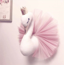 INS crown swan wall hanging decoration wall decoration doll animal head Childrens room hanging three-dimensional cartoon animal head