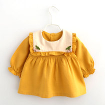 Spring and autumn baby cotton gown girl waterproof anti-dressing baby eating bib anti dirty clothes painting apron