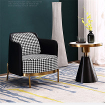 Nordic modern simple new sofa chair light luxury home living room leisure small sofa thousand bird grid business negotiation chair