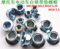 Motorcycle M10 M12 M14 M16 Front and rear axle nut Magnetic motor self-locking pad nut fastening screw