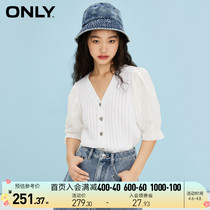ONLY2022 spring and summer new foreign air short sleeve hollowed-out splicing floral side sleeves short-knitted sweatshirt female) 122124019