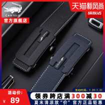 Crocodile pure mens belt Genuine leather young people student cowhide automatic buckle Korean version of the personality trendsetter waist belt