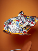 Chandooovy originally designed 18 mm slope silk Bali coconut forest shadow printing square silk scarf