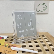  Korean version of transparent flip mirror Simple fashion makeup mirror Creative cute desktop double-sided desktop dressing mirror