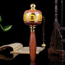 Tokuda Sutra Wheel Tibetan Mahalaya Hand-cranked Six-Character Mantra Prayer Cylinder Guanyin Heart Mantra Buddhist Hall Ornament National Style