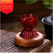 The new Tokuda prayer wheel solid wood base Tibetan Tibetan secret hand cranked prayer wheel lotus seat lotus platform aperture of 2.2cm