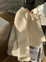 High-quality European goods autumn tops tide brand light luxury ladies Xiaoxiangfeng tweed white short coat womens autumn and winter