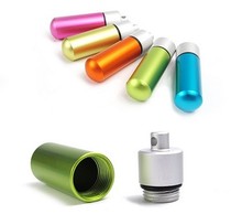 Rainbow color aluminum alloy survival waterproof tank waterproof storage bottle outdoor EDC life-saving equipment key pendant