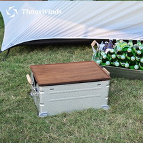 Thous Winds folding table snow peak snow peak storage box 25 liter table board black walnut teak cover