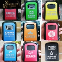 Decoration site Cats Eye anti-theft password key box wall-mounted storage box door lock box outdoor door homestay metal