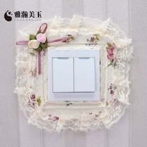 Cloth Art Switch Sticker Removable Simple Lace Switch Sleeve Lamp Holder Cubist Dress Lace Trim Frame Plug Wall Sticker
