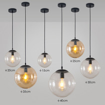 Nordic restaurant chandelier modern simple single head creative milk tea cafe bar transparent ball glass small chandelier