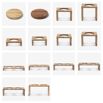 Spot forest Friends Association#Korean Bridge dog log bowl holder Need to note that the wood grain is dark or light