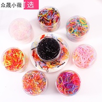 Small rubber band Female Head children do not hurt hair leather cover hair hair accessories head rope black rubber band disposable Hairband do not slack hair