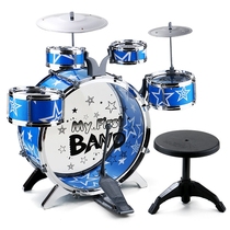 (Flagship store) childrens simulation large drum set set instrument percussion jazz drum with stool puzzle music