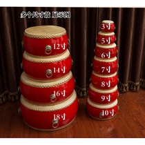 (Flagship store) 10 16 18 24 inch drum Big drum Red drum Cowhide drum Adult flat drum with drum shelf China
