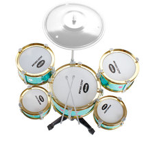 (Flagship Store) Childrens Large Five Drum Set with Chair Simulation Jazz Drum Childrens Music Instrument Cover