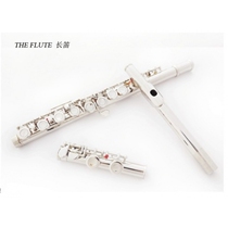 (Flagship) Multi-color optional 16-key closed cell C- tone nickel-plated flute plus E-key silver-plated color flute Wood