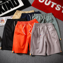 Mens cotton five-point pants summer loose casual big pants thin youth sports trend shorts mens beach pants