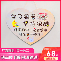 Learning is very hard stick to the cool inspirational slogan to inspire the Princesss room door number childrens door ornaments